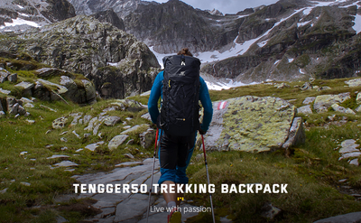 SKYSPER TENGGER50L - 50L + 10L Backpacking Backpack with Rolling Top & Waterproof Rain Cover