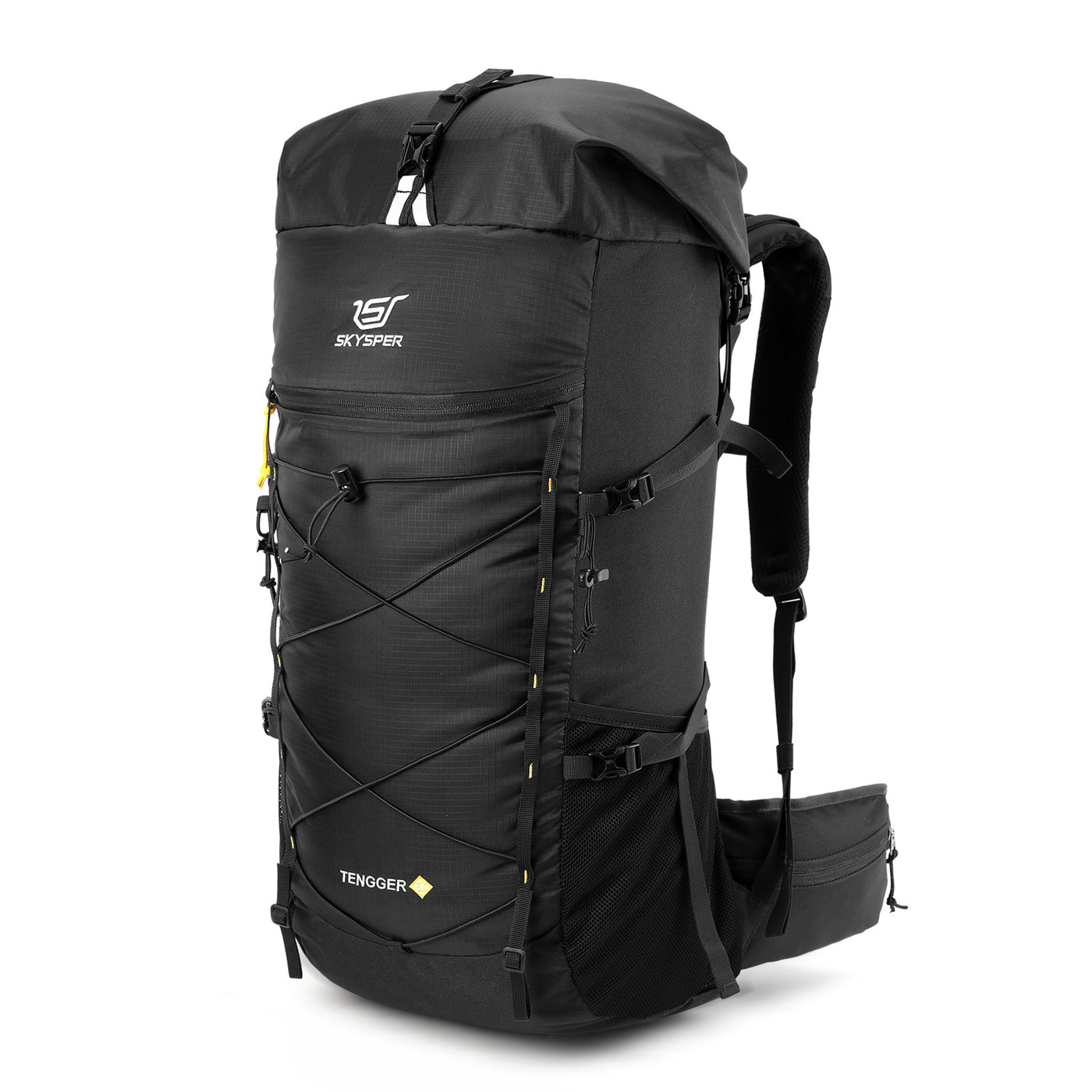 TENGGER50 - SKYSPER 50L + 10L Backpacking Backpack with Rolling Top & Waterproof Rain Cover