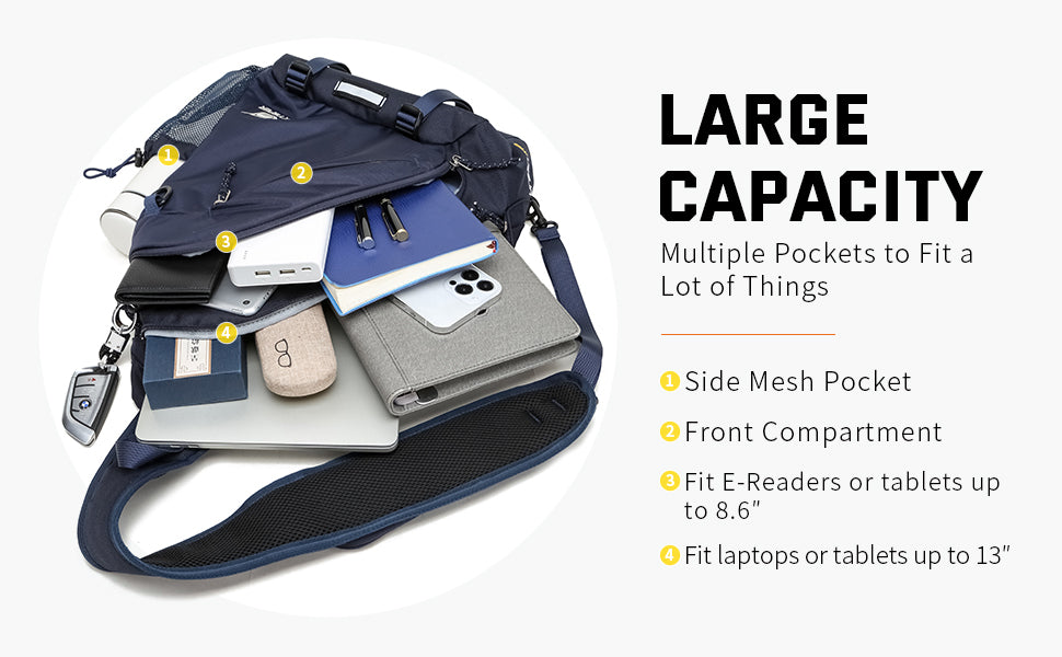 Urban X18 - SKYSPER 18L Sling Laptop Backpack Crossbody Daypack Chest Bag