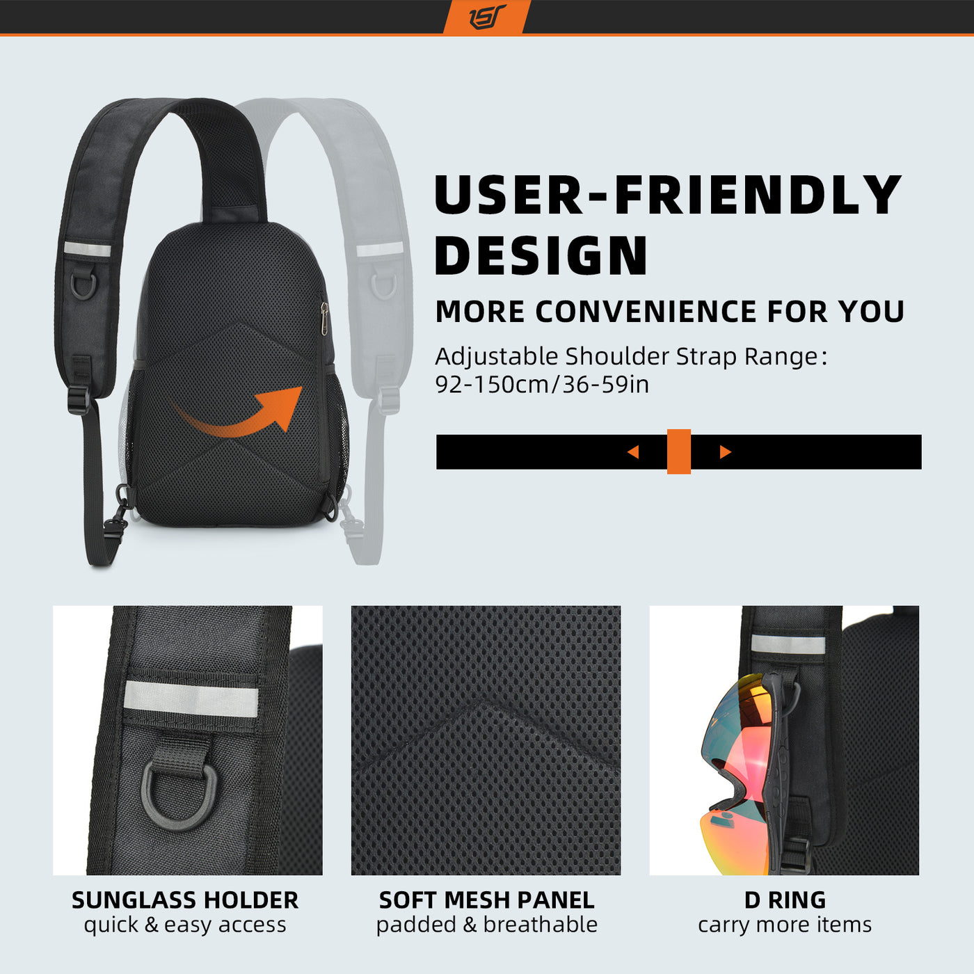 SKYSPER Urban X8 - Sling Bag Fashion Crossbody Daypack 8L Chest Bag