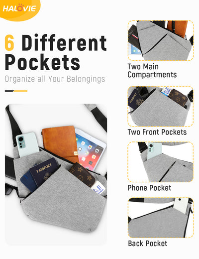 URBAN Q3-HALOVIE Anti Theft Bag Travel Slim Bags RFID Blocking Backpack Sling Bag Crossbody Purse for Women Men