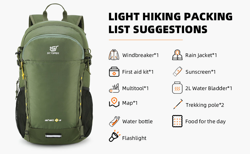 SKYSPER ISHELL30 III - Lightweight Packable Backpack 30L