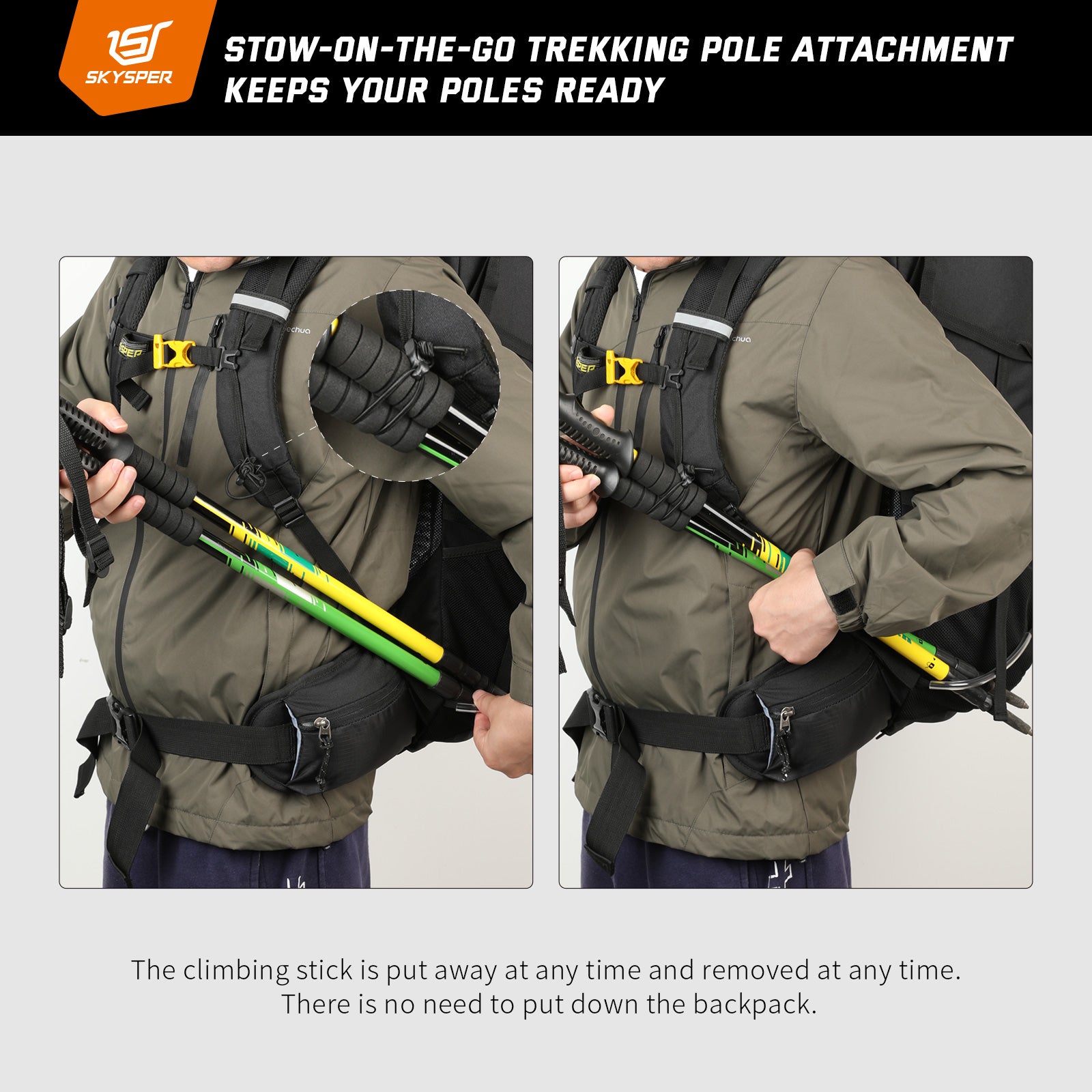 Stow on the go trekking pole attachment shop
