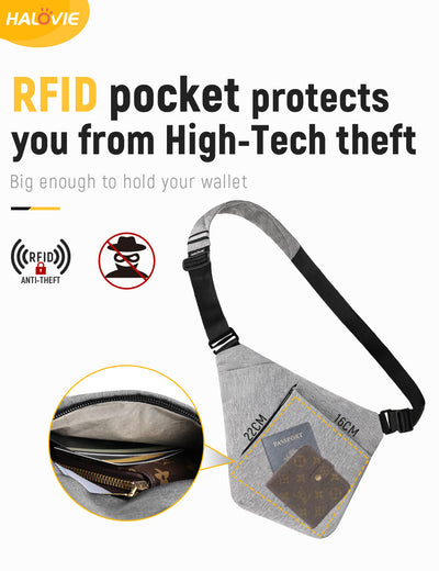 URBAN Q3-HALOVIE Anti Theft Bag Travel Slim Bags RFID Blocking Backpack Sling Bag Crossbody Purse for Women Men