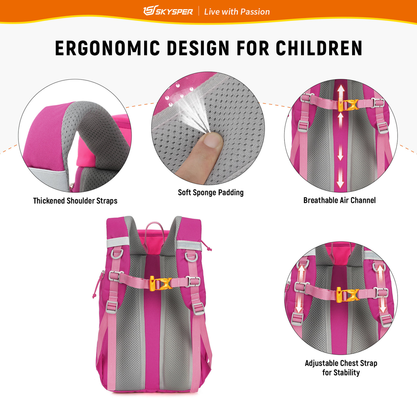 iKIDS12+ - SKYSPER 16-inch Kids Backpack for 4 - 8 Years old