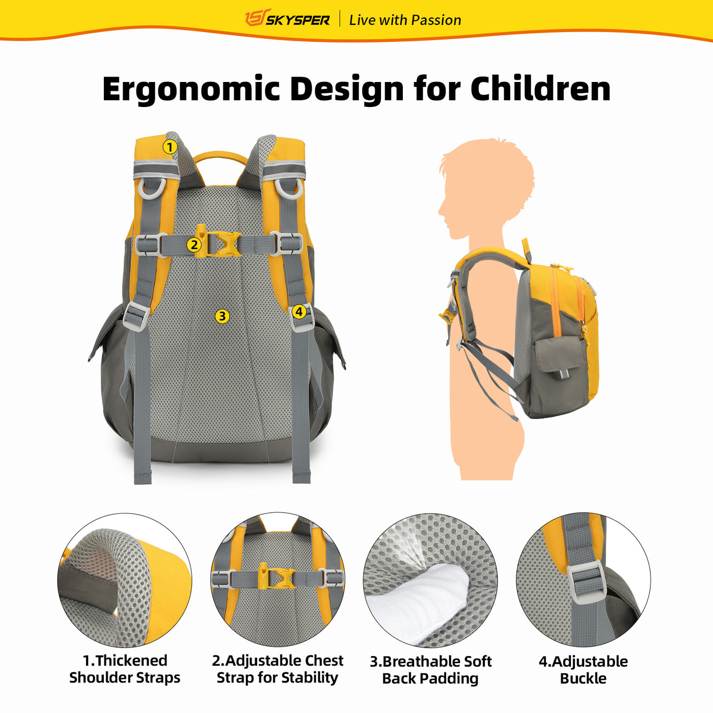 KIDS10 - SKYSPER 13.8-inch Toddler Kids Backpack for 3 - 6 Years old