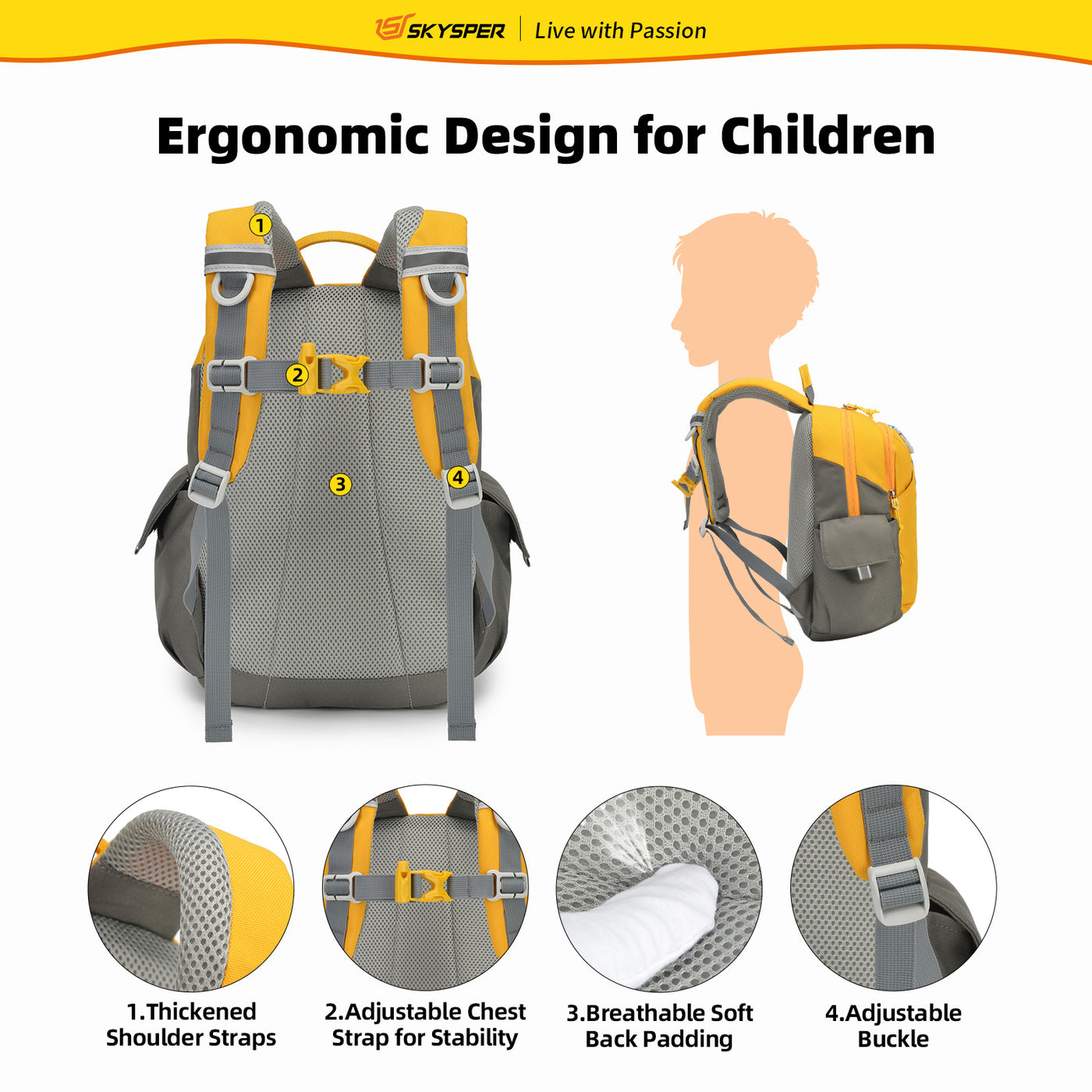 KIDS10 - SKYSPER 13.8-inch Toddler Kids Backpack for 3 - 6 years old