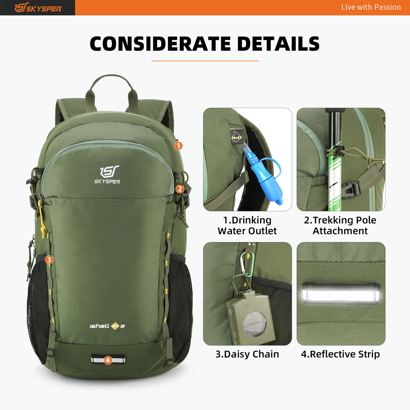 ISHELL30-III - SKYSPER 30L Lightweight Packable Backpack