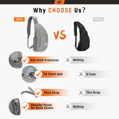 Urban X9m - SKYSPER 9L Travel Sling Bag RFID Anti-Theft Crossbody Daypack Chest Bag