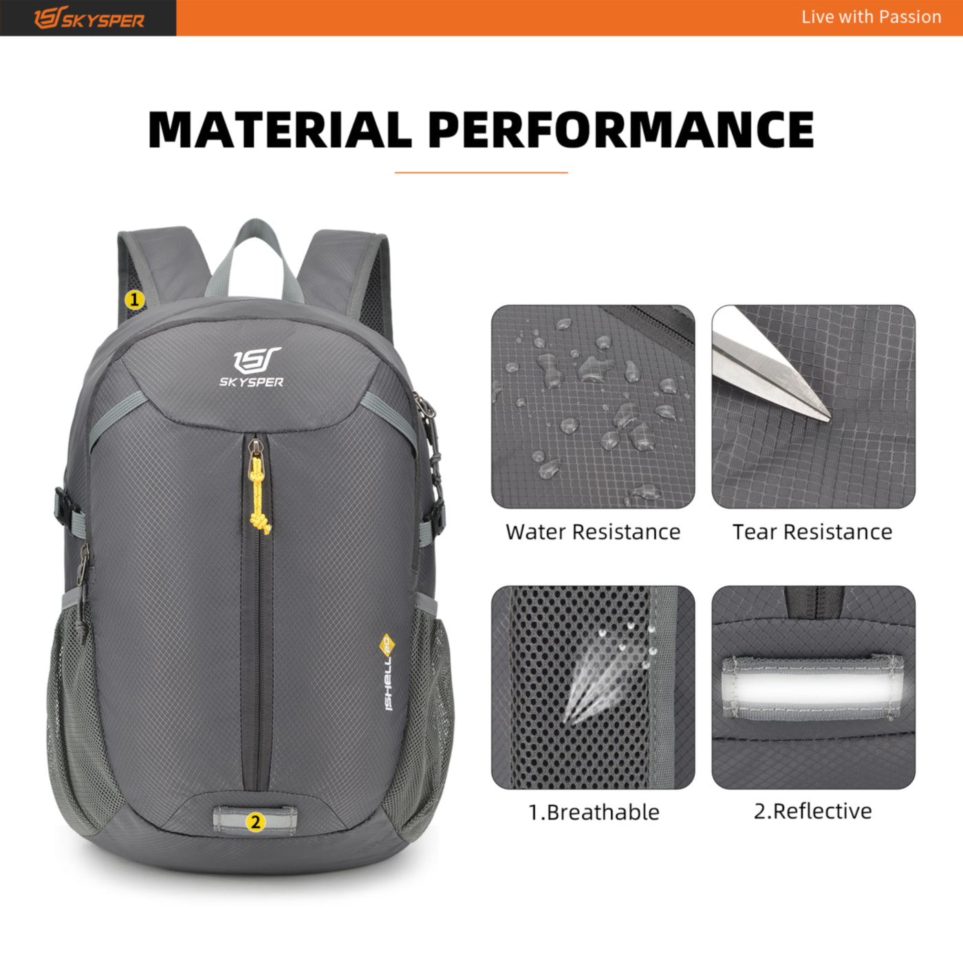 ISHELL20 - SKYSPER 20L Lightweight Packable Backpack