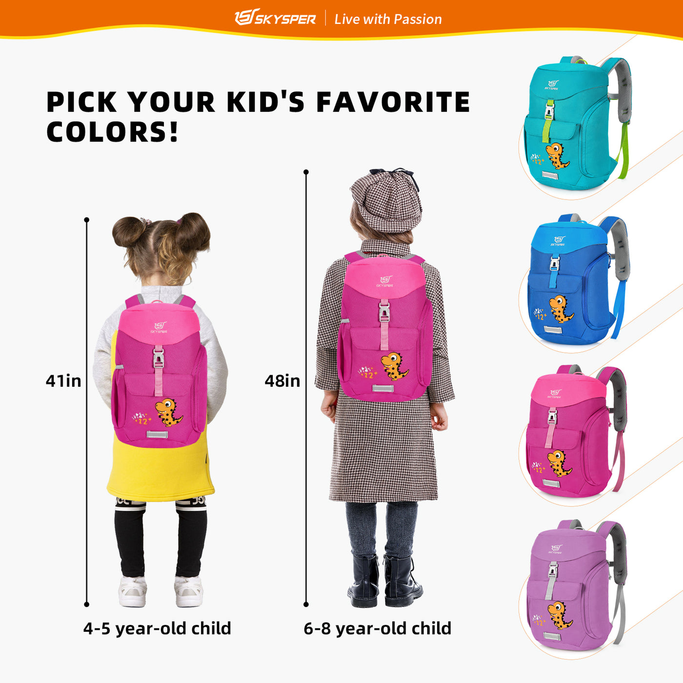 iKIDS12+ - SKYSPER 16-inch Kids Backpack for 4 - 8 Years old