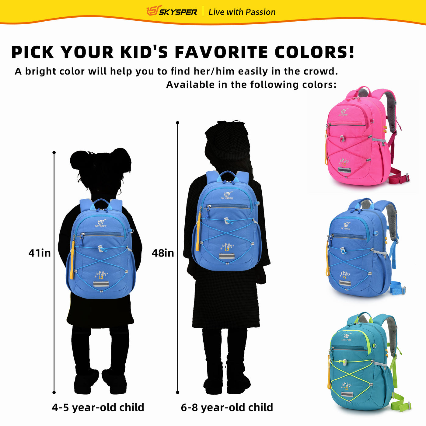 KIDS12 - SKYSPER 16-inch Toddler Kids Backpack for 4 - 8 Years old