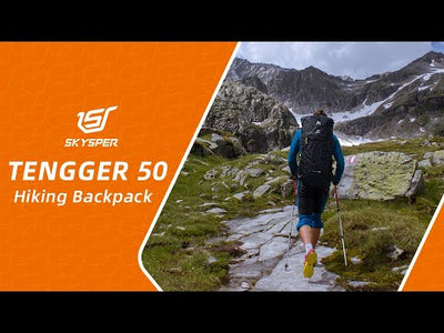 TENGGER50 - SKYSPER 50L + 10L Backpacking Backpack with Rolling Top & Waterproof Rain Cover