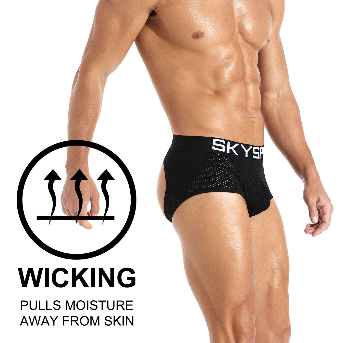 SKYSPER SG19 - Men's Jockstrap Cotton & Mesh Underwear Athletic Supporter