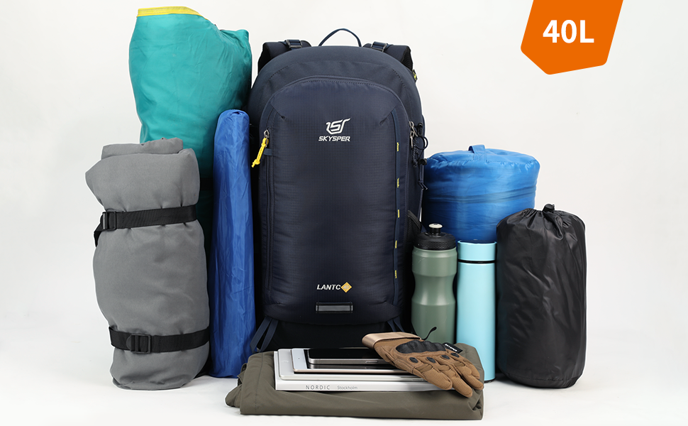 SKYSPER LANTC40L - Hiking Backpack 40L Waterproof Lightweight Daypack