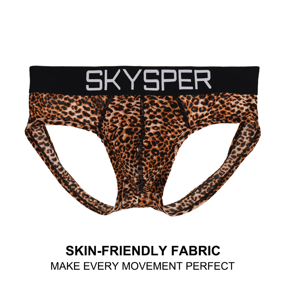 SG08 - SKYSPER Men's Jockstrap Underwear Athletic Supporter Leopard Print