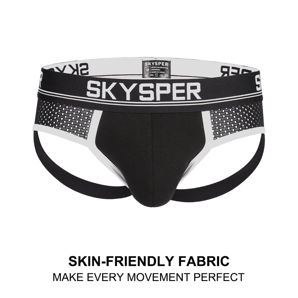 SG18 - SKYSPER Men's Jockstrap Cotton & Mesh Underwear Athletic Supporter