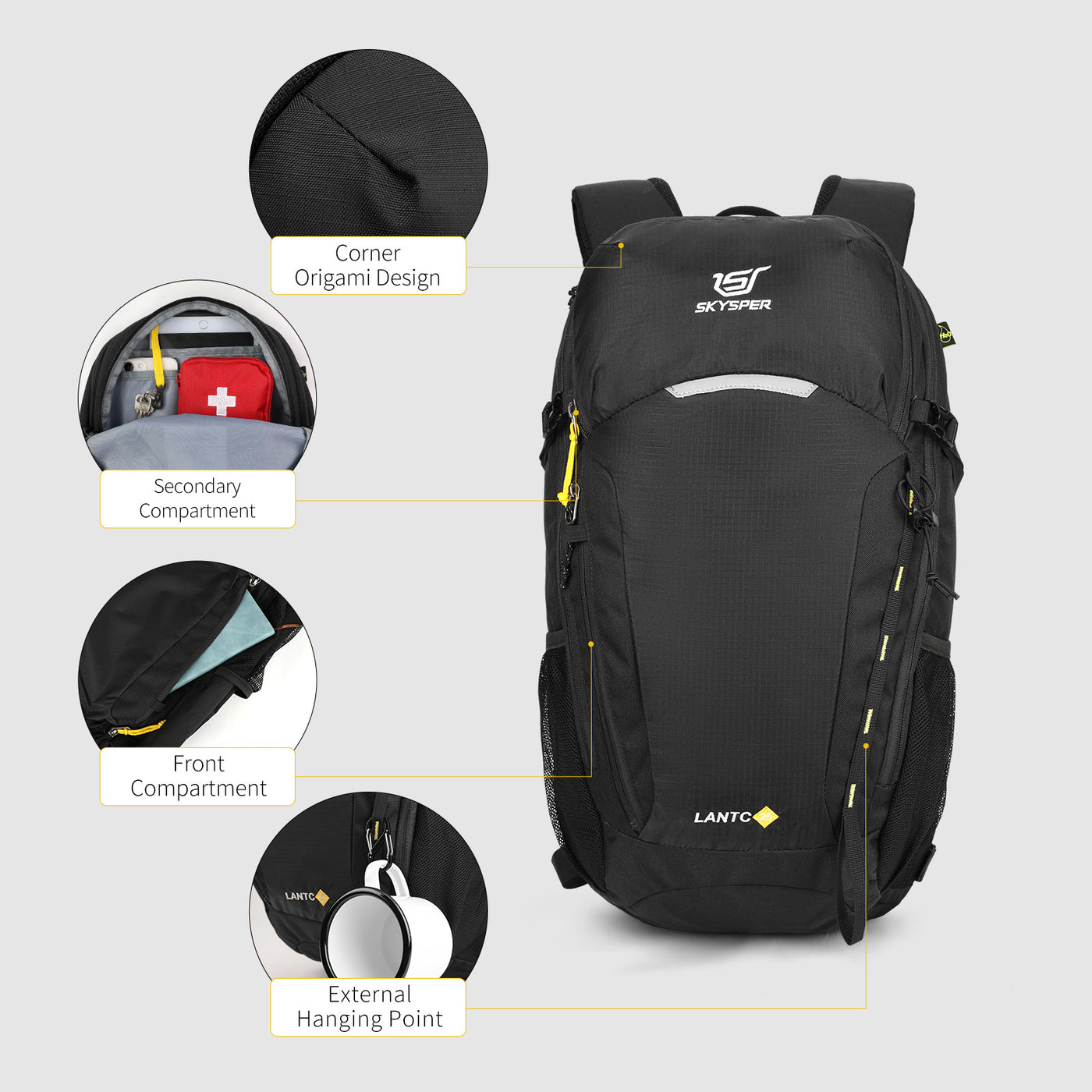 LANTC25 - SKYSPER 25L Hiking Daypack Waterproof Backpack