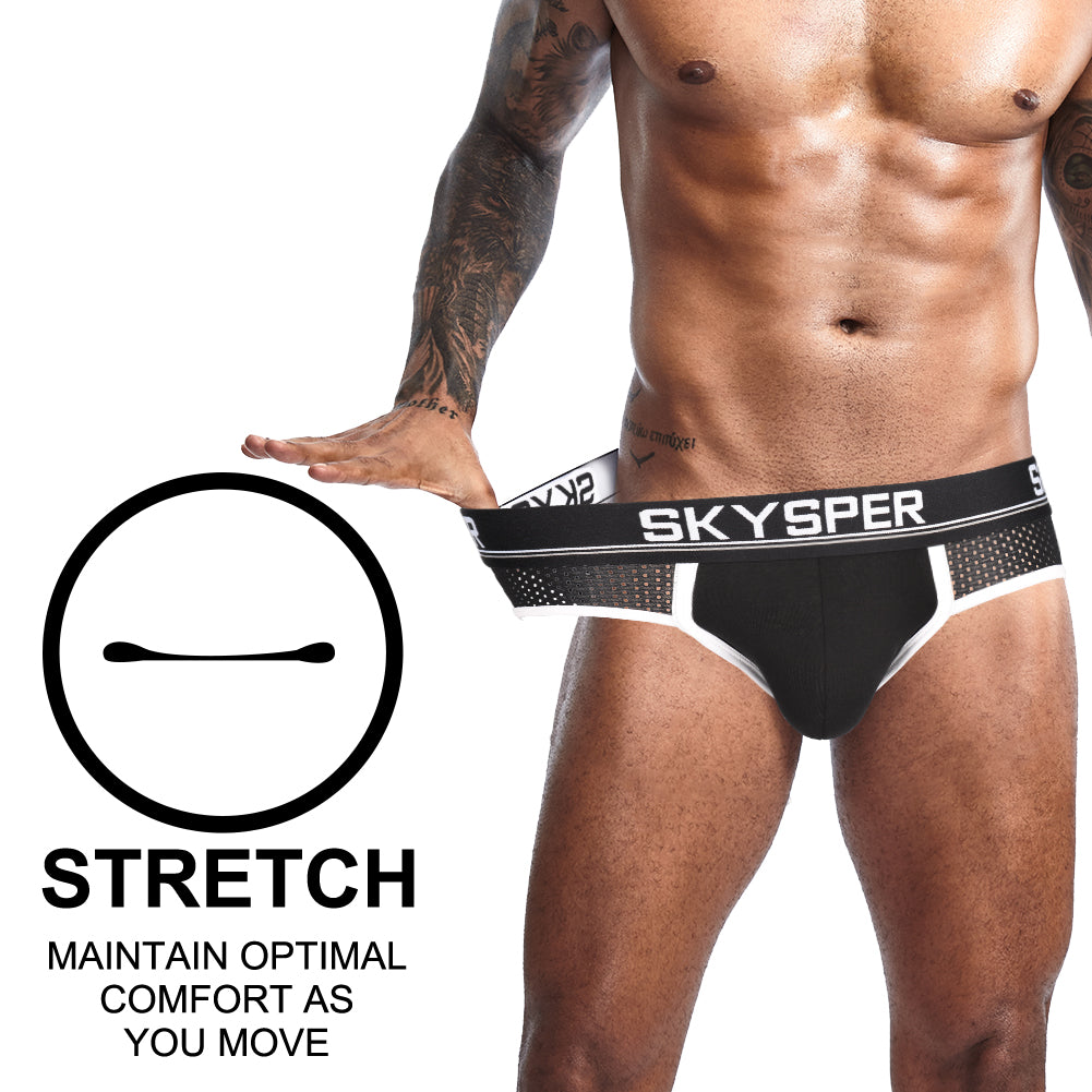 SG18 - SKYSPER Men's Jockstrap Cotton & Mesh Underwear Athletic Supporter