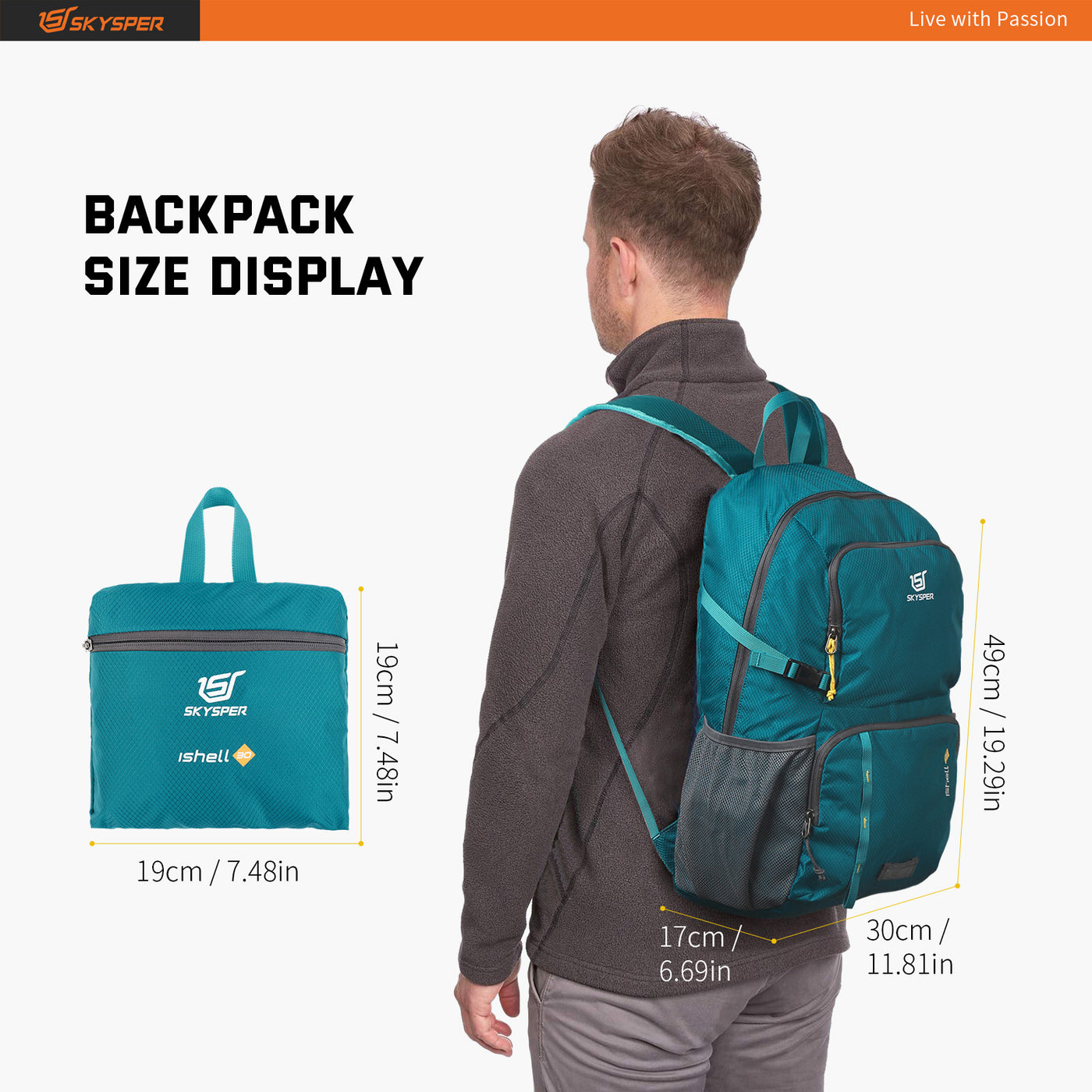 ISHELL30 - SKYSPER Lightweight Packable Backpack 30L