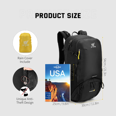 SKYSPER BOGDA40L - 40L Hiking Camping Backpack with Waterproof Rain Cover