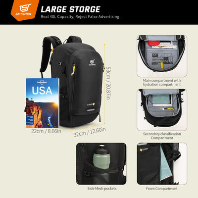 SKYSPER LANTC40L - Hiking Backpack 40L Waterproof Lightweight Daypack
