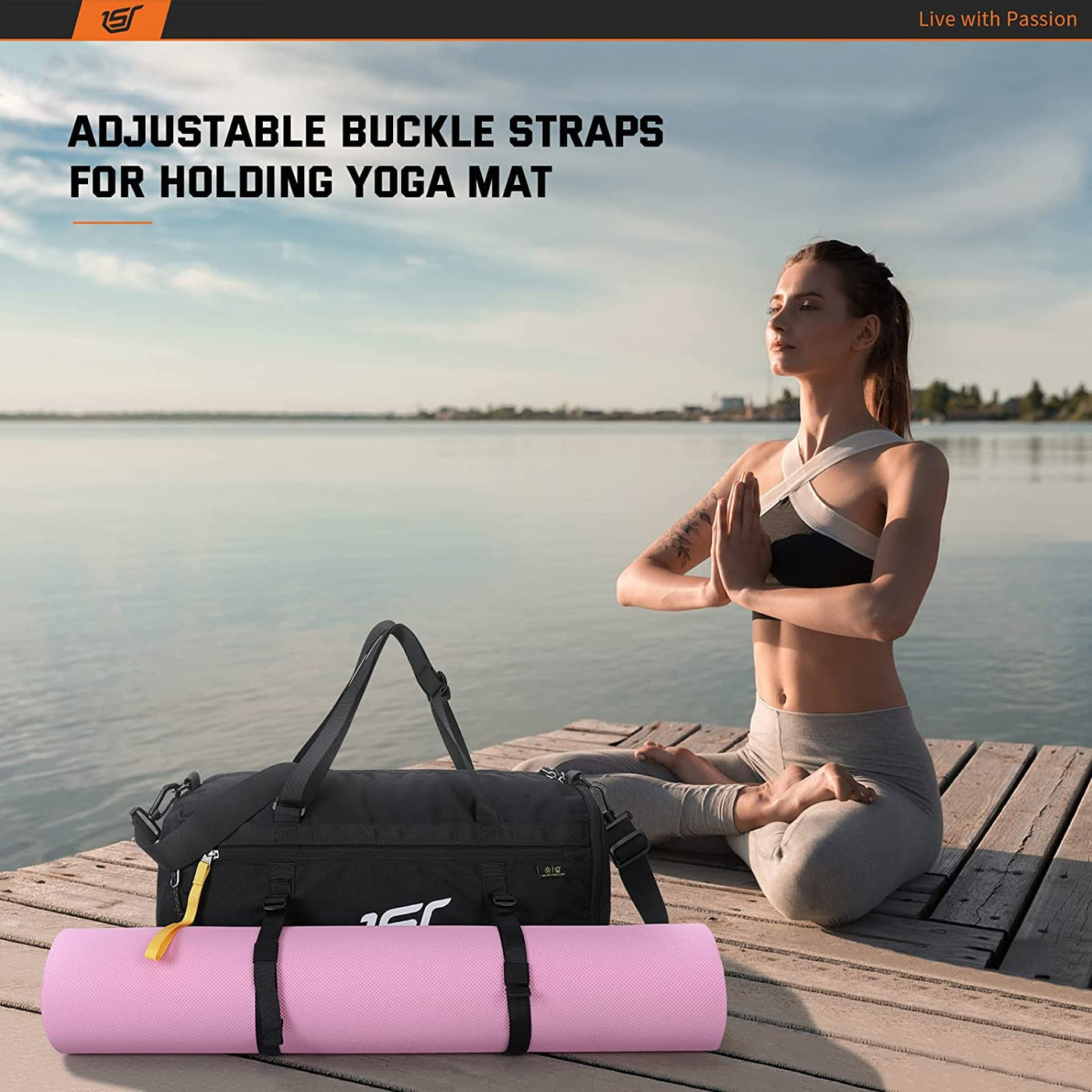 Gym bag best sale with yoga strap